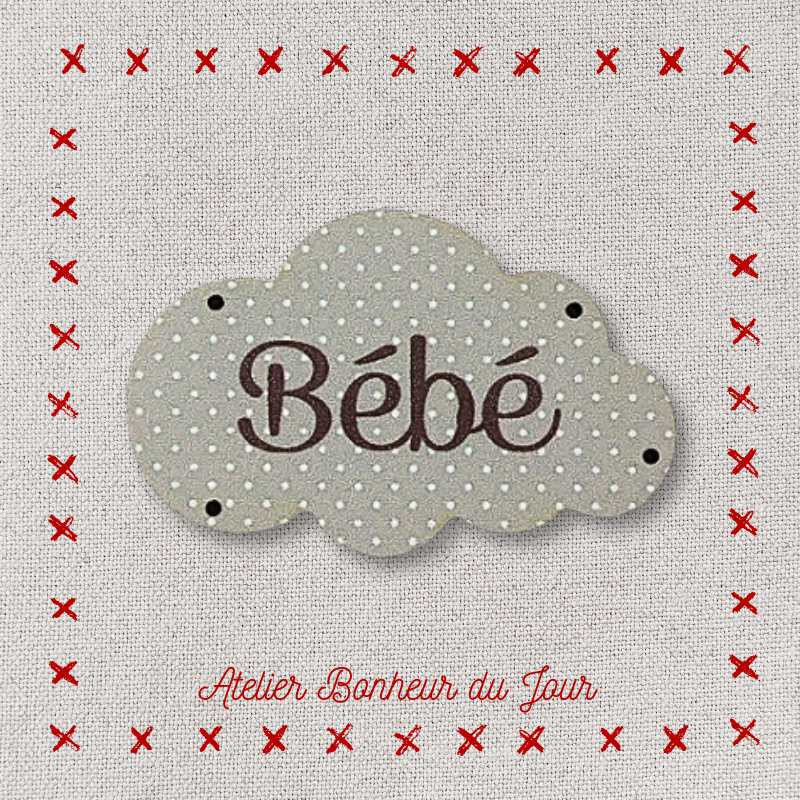bouton décoratif en bois "Nuage Bébé" Atelier Bonheur du jour