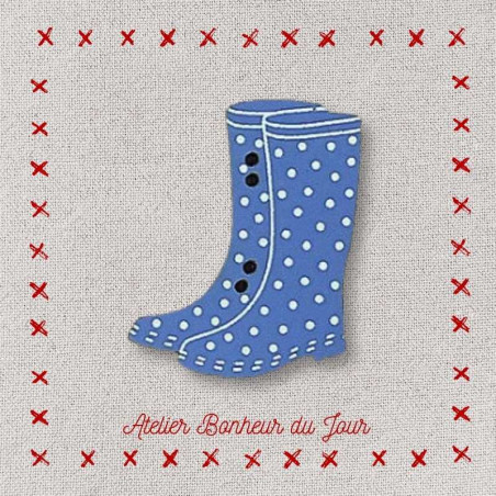 Bouton décoratif en bois "bottes à pois" Atelier Bonheur du jour