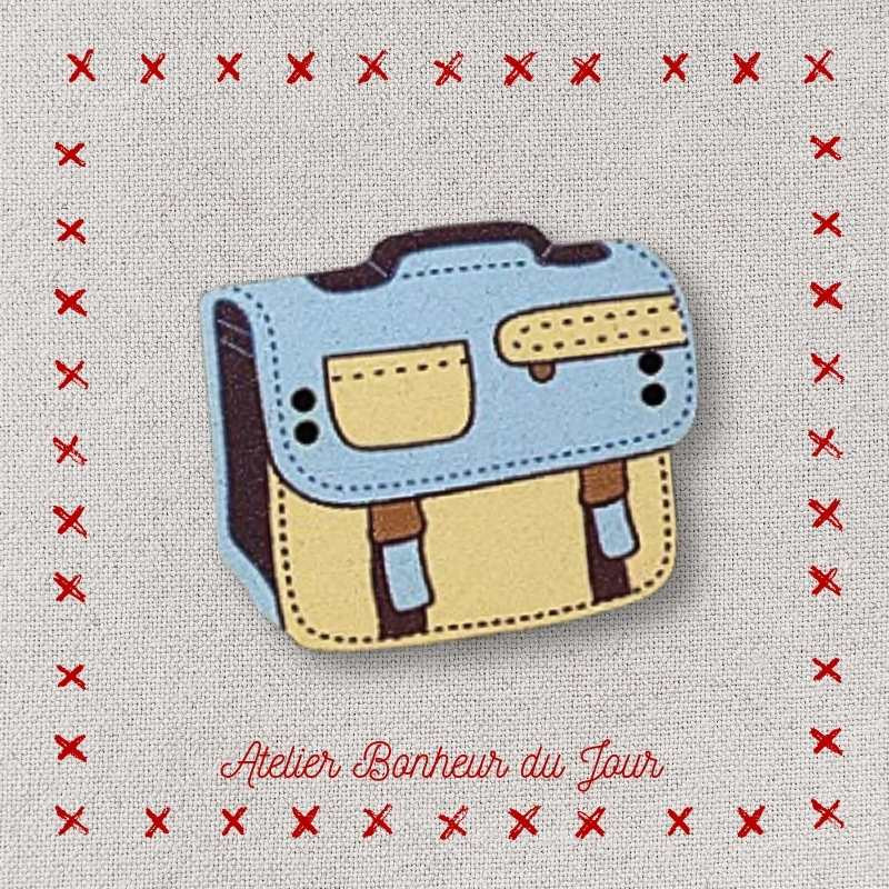 Decorative wooden button "satchel" Atelier bonheur du jour