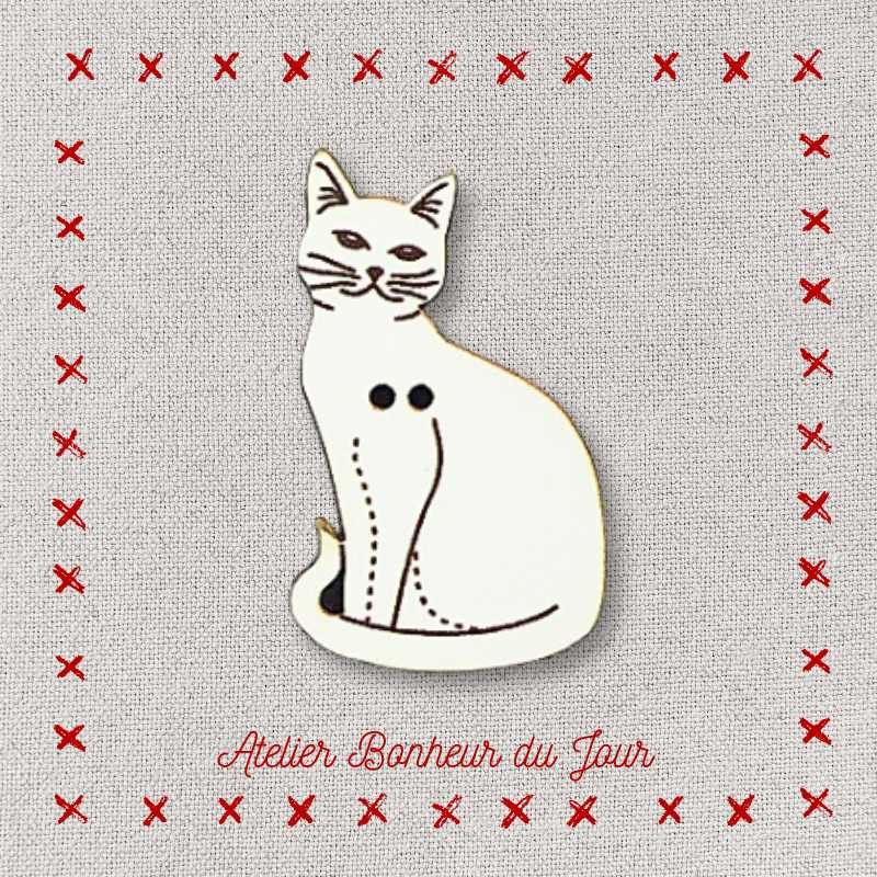 Decorative wooden button "Kitty" Atelier Bonheur du jour