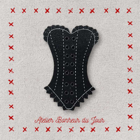 Decorative wooden button "Lace Corset" Atelier bonheur du jour