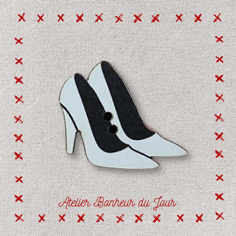 Bouton décoratif en bois "chaussures femme" Atelier bonheur du jour