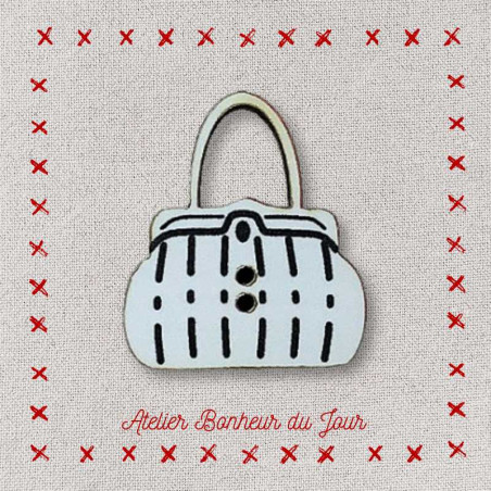 Decorative wooden button "Handbag" Atelier bonheur du jour
