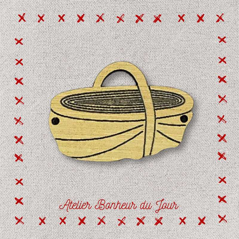 Decorative wooden button "Basket" Atelier bonheur du jour