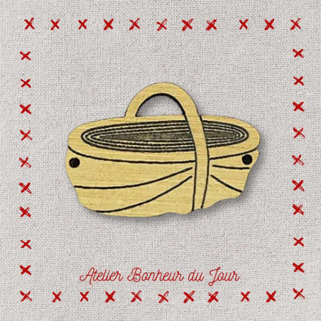 Decorative wooden button "Basket" Atelier bonheur du jour