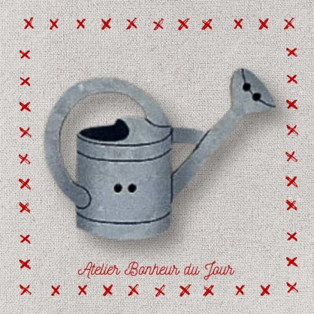 Bouton décoratif en bois "Arrosoir gris" Atelier Bonheur du jour