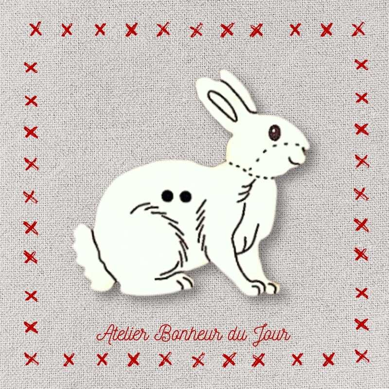 Decorative wooden button "Rabbit" Atelier bonheur du jour