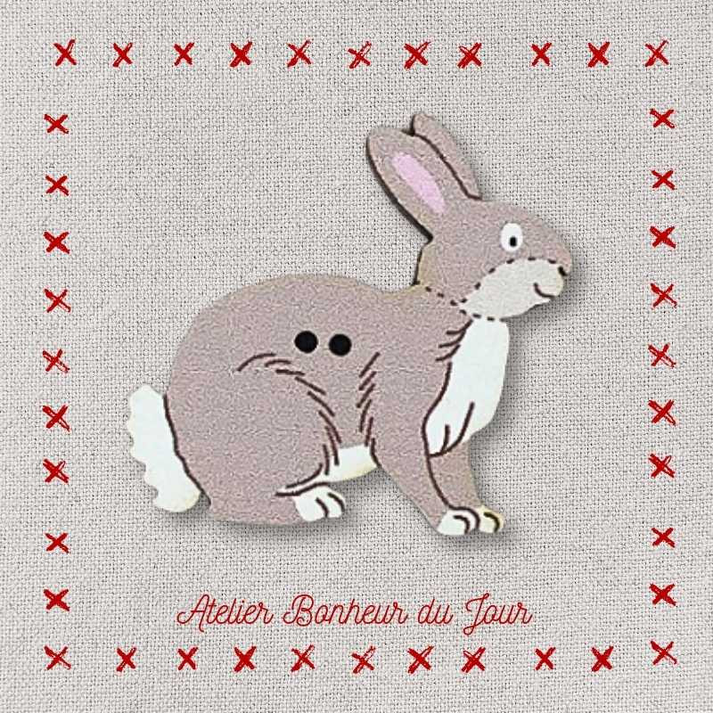 Bouton décoratif en bois "lapin" Atelier Bonheur du jour