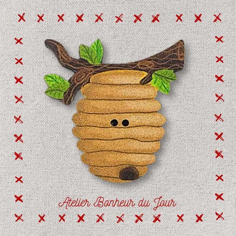 Bouton décoratif en bois "nid d'abeilles" PM ou GM de l'Atelier Bonheur du jour