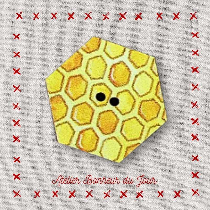 Decorative wooden button "Beeswax" Atelier bonheur du jour