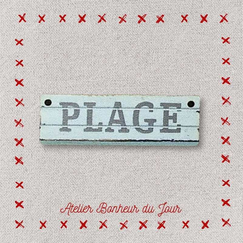 Bouton décoratif en bois "panneau plage" Atelier bonheur du jour