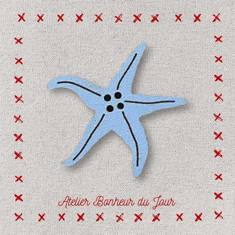 Decorative wooden button "Starfish" Atelier bonheur du jour