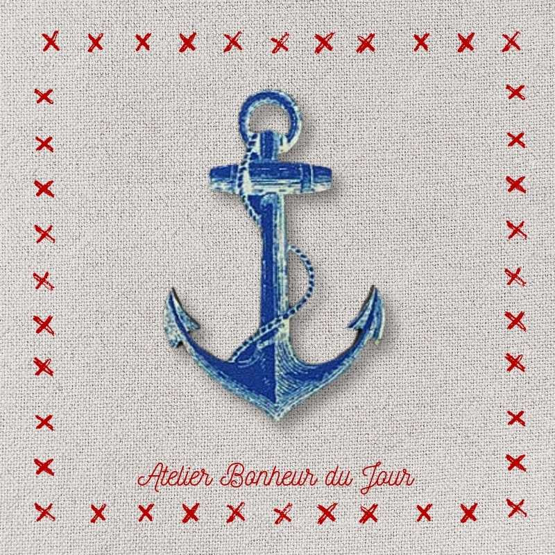 Decorative wooden miniature "Marine anchor" Atelier bonheur du jour