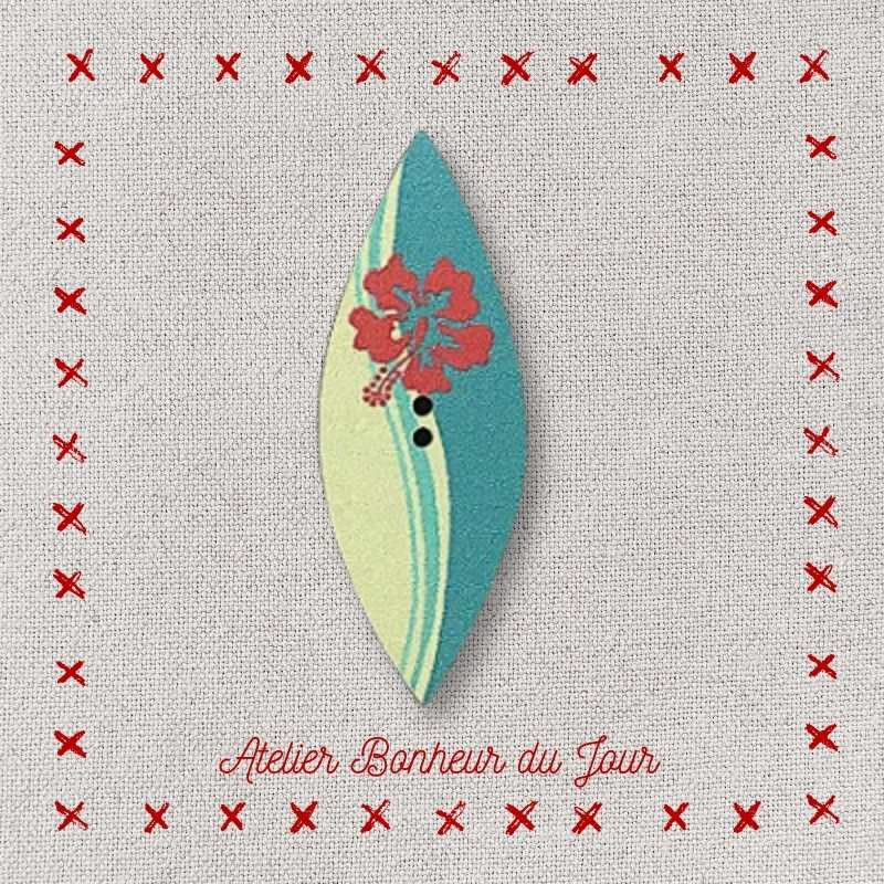Bouton décoratif en bois "Surf fleur" Atelier Bonheur du jour