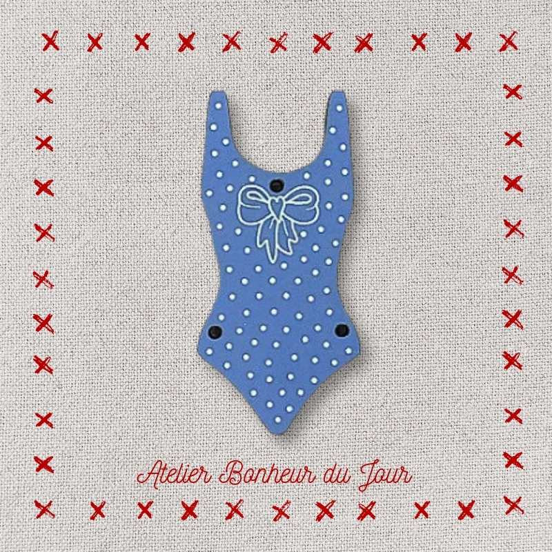 Decorative wooden button "Polka dot swimsuit" Atelier bonheur du jour