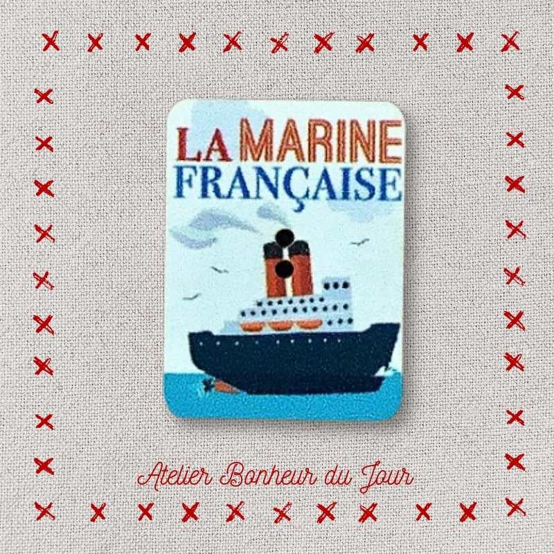 Bouton décoratif en bois "La marine française" Atelier bonheur du jour