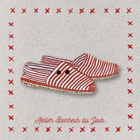 Decorative wooden button "Espadrilles" Atelier bonheur du jour