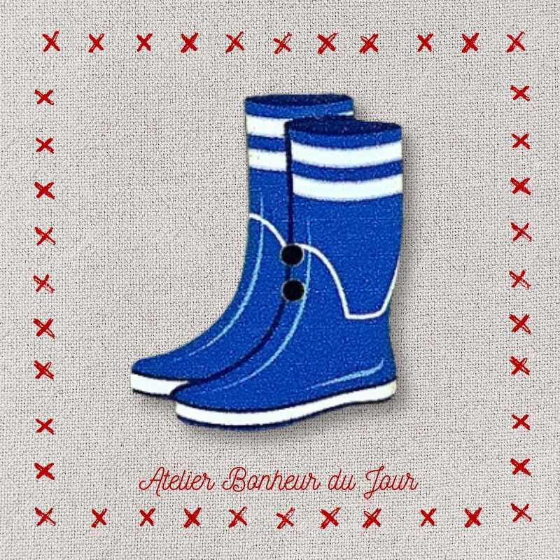 Decorative wooden button "Sailor boots rubber" Atelier bonheur du jour