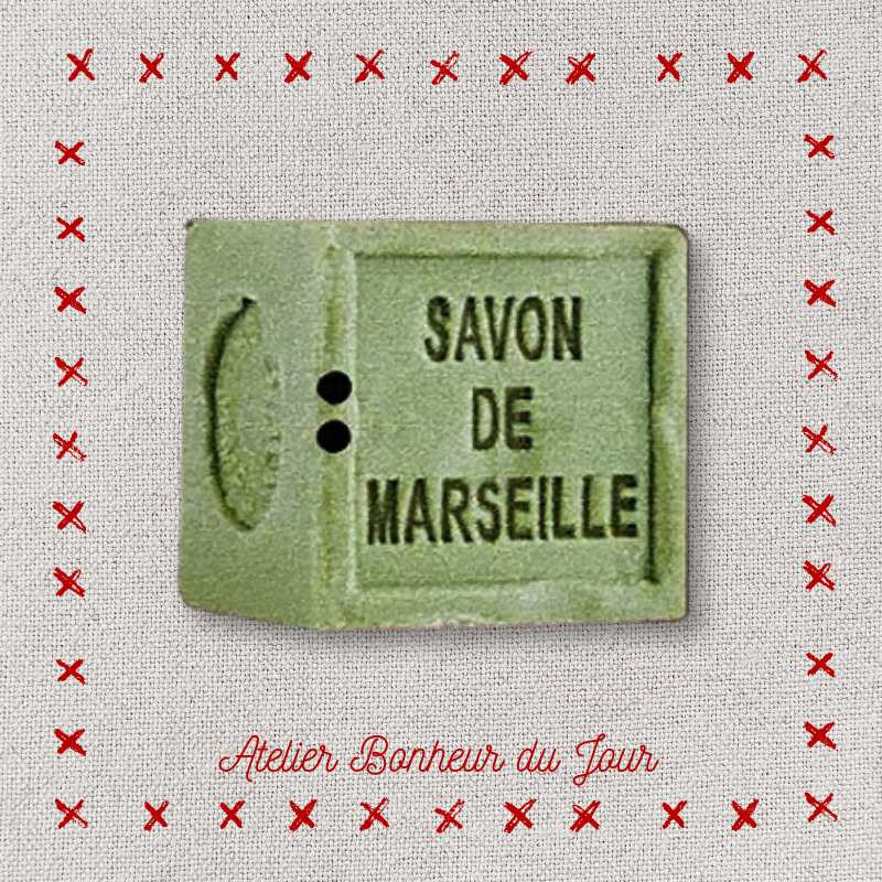 Decorative wooden button “Soap of provence" Atelier bonheur du jour