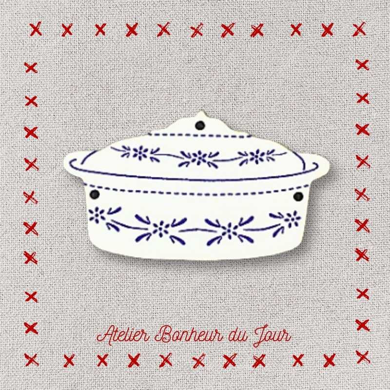 Decorative wooden button “Baeckeoffe Terrine" Atelier bonheur du jour