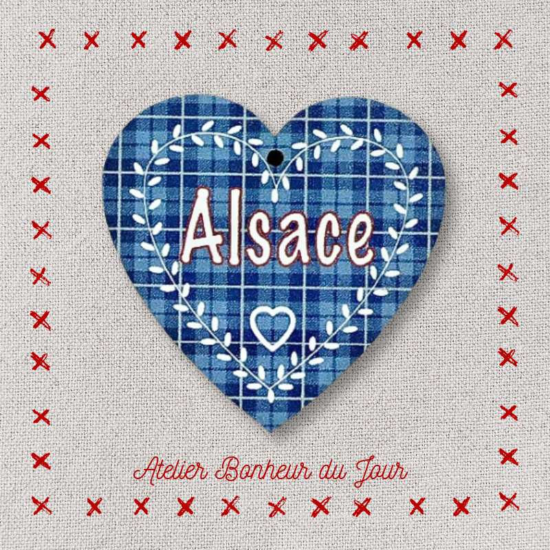 Bouton décoratif en bois "Coeur Alsace" Atelier Bonheur du jour