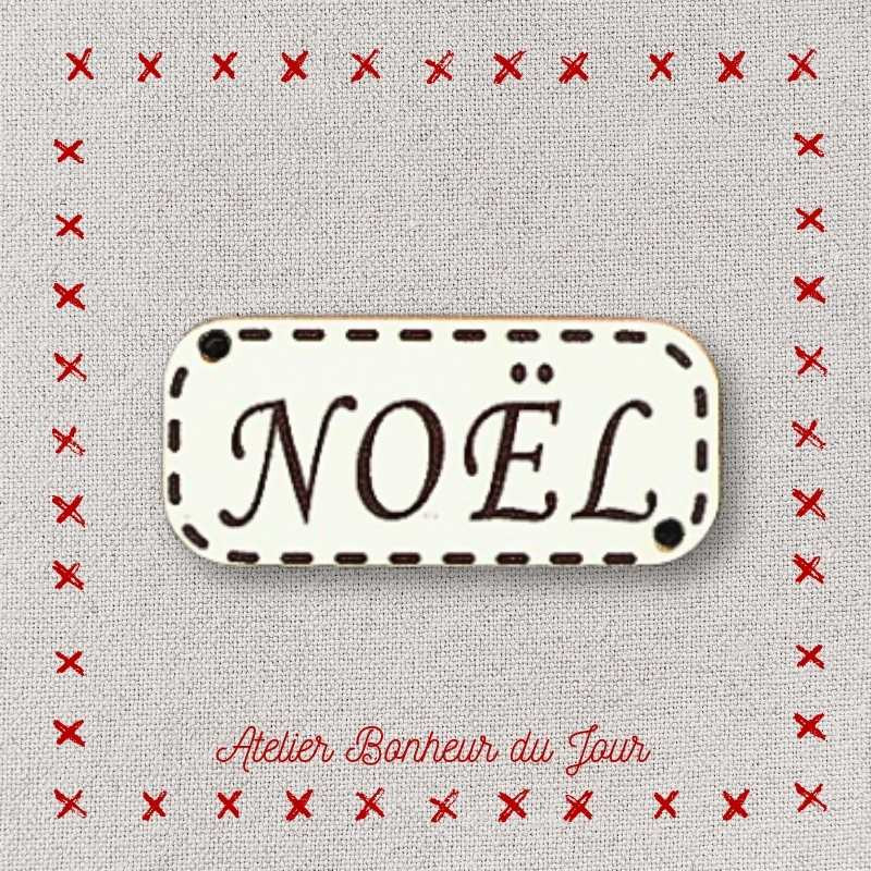 Decorative wooden button Small plaque "Christmas" Atelier bonheur du jour