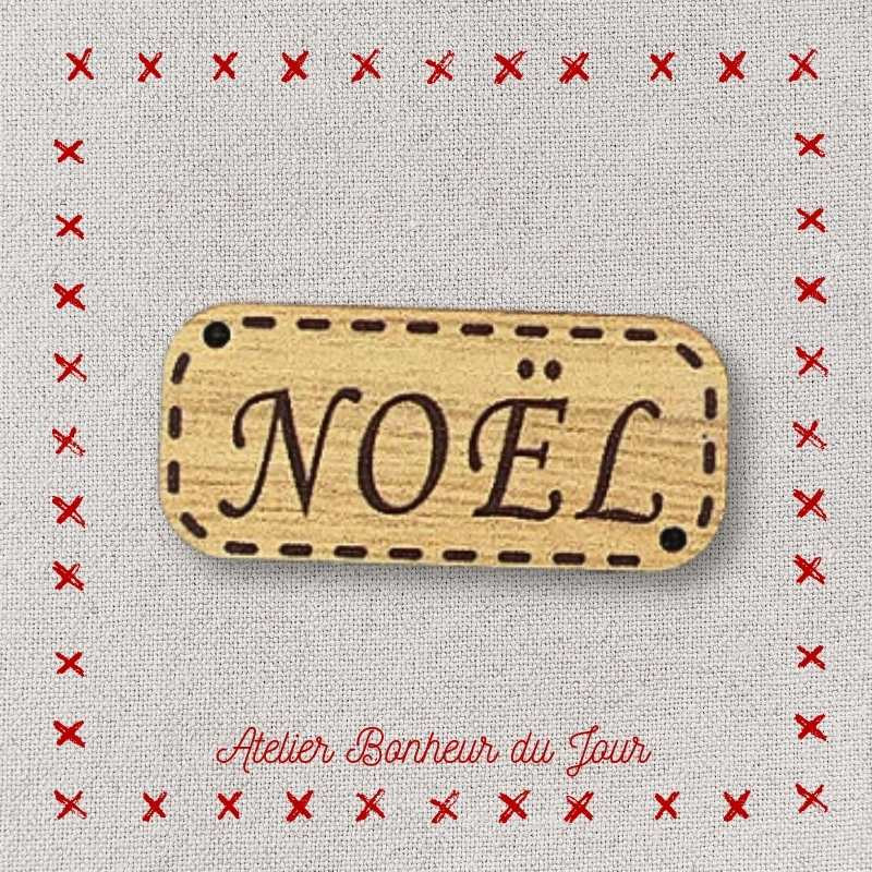 Decorative wooden button Small plaque "Christmas" Atelier bonheur du jour