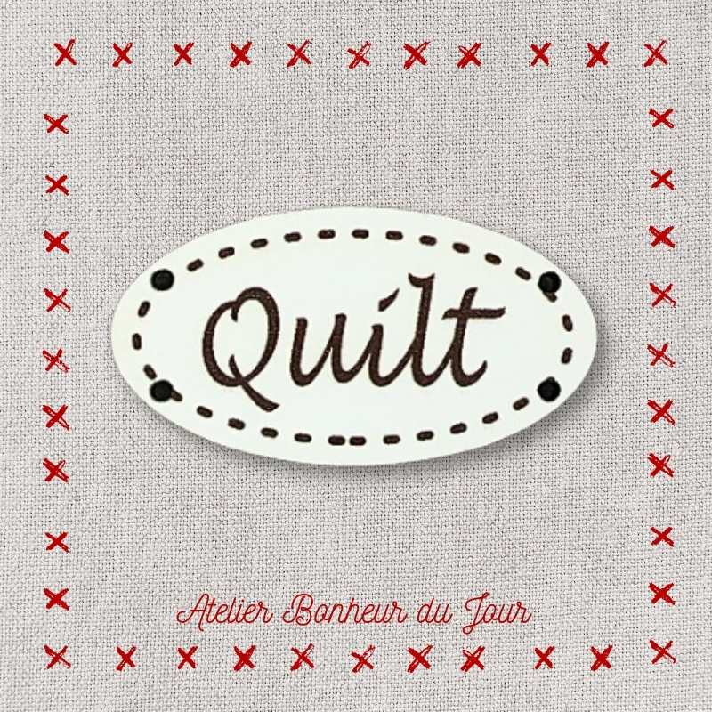 Décorative wooden buttons small plaque "Quilt" Atelier bonheur du jour