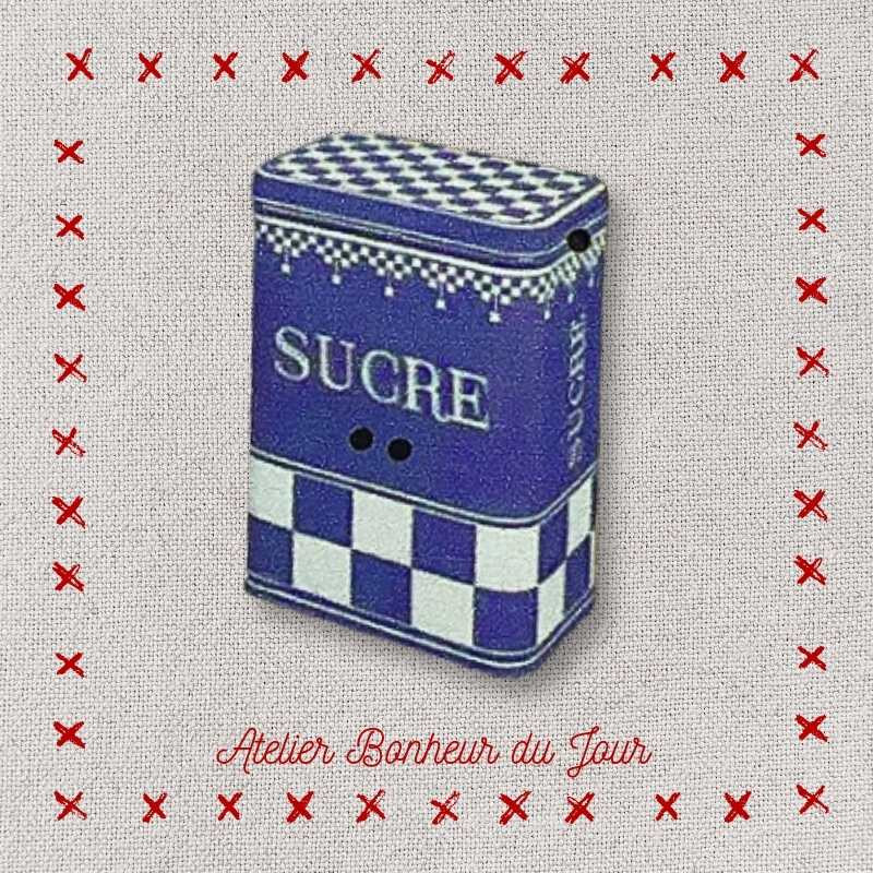 Decorative wooden buttons "Checkered sugar box" to hang Atelier Bonheur du jour