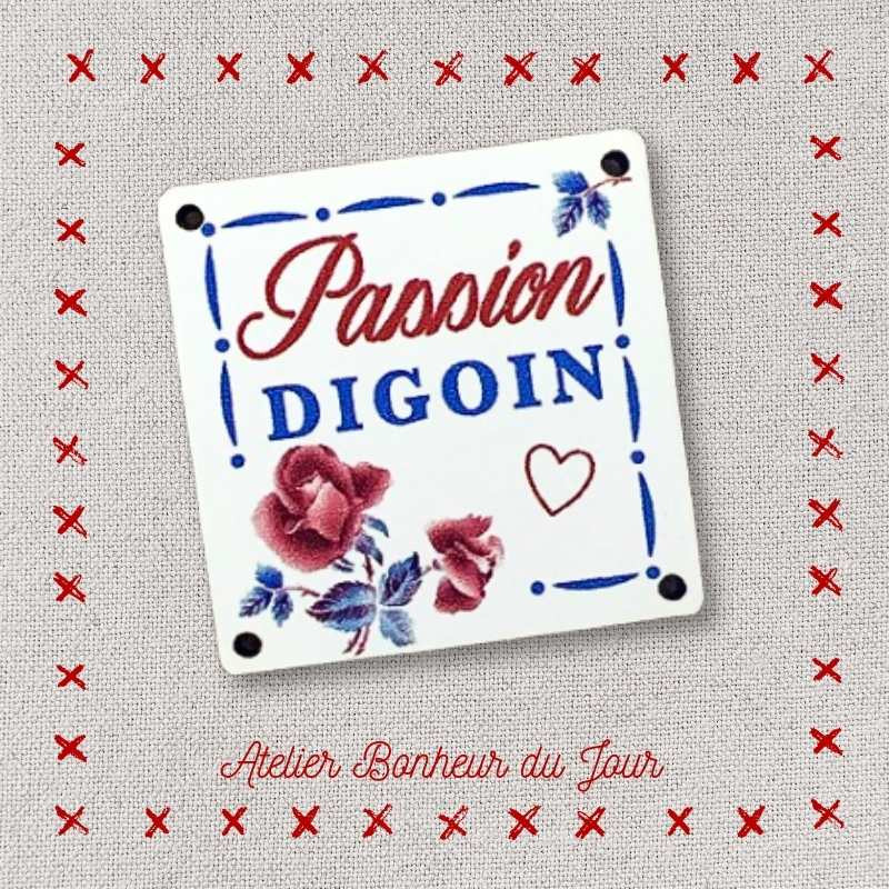 Bouton décoratif en bois "passion Digoin" Atelier bonheur du jour