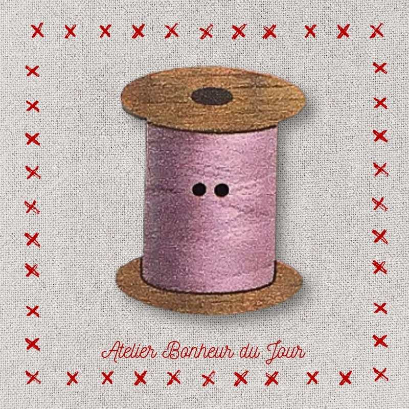 Bouton décoratif en bois "Bobine de fil" Atelier bonheur du jour