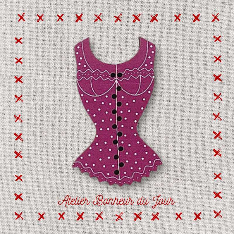 Decorative wooden button "Corset underwire" Atelier bonheur du jour
