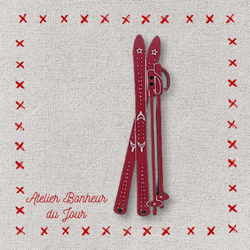 bouton décoratifs en bois "Skis GM" Atelier bonheur du jour