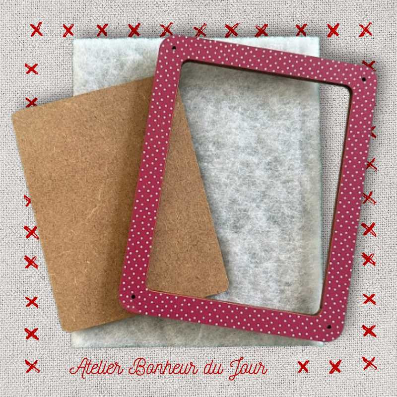 Polka dot frame "Slate purple" Atelier Bonheur du jour
