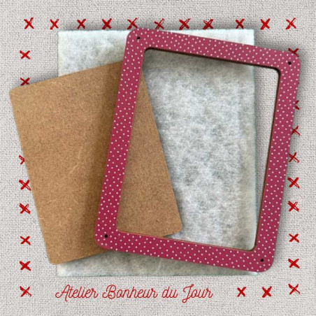 Polka dot frame "Slate purple" Atelier Bonheur du jour