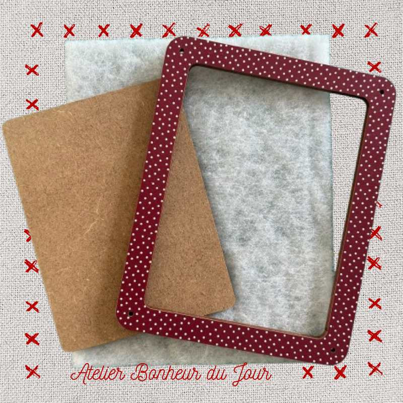 Polka dot frame "Dark slate purple" Atelier Bonheur du jour