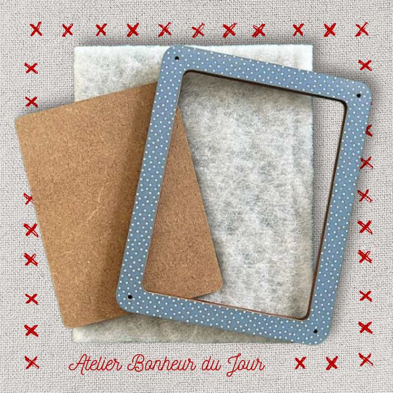 CADRE pois "Ardoise bleu" ATELIER Bonheur du jour