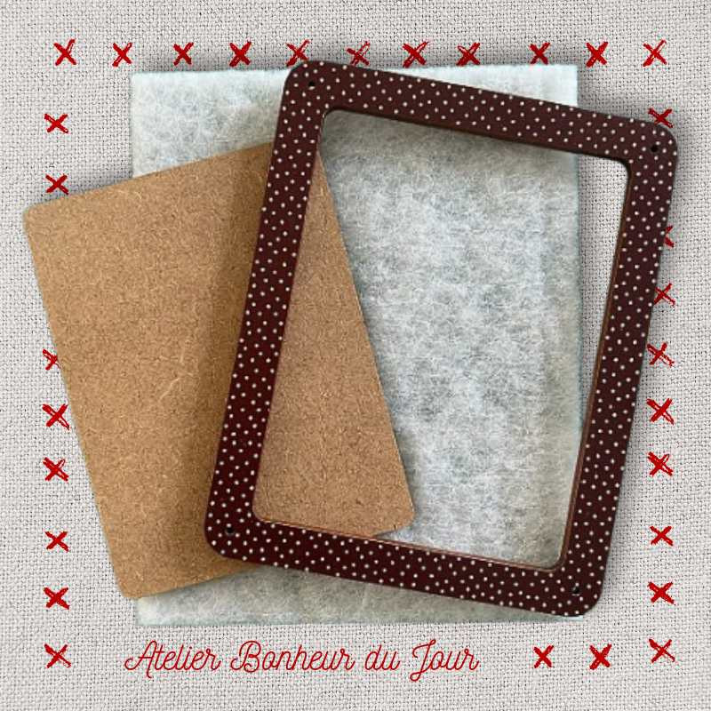 Polka dot frame "Chocolate slate" Atelier Bonheur du jour
