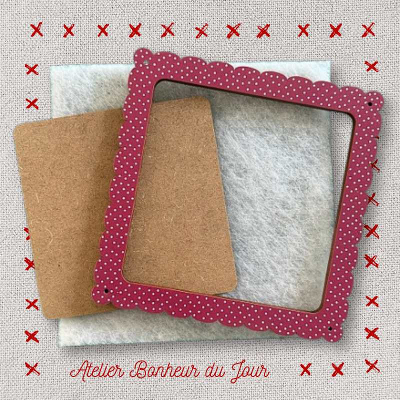 Polka dot frame "Square cloud purple" Atelier Bonheur du jour