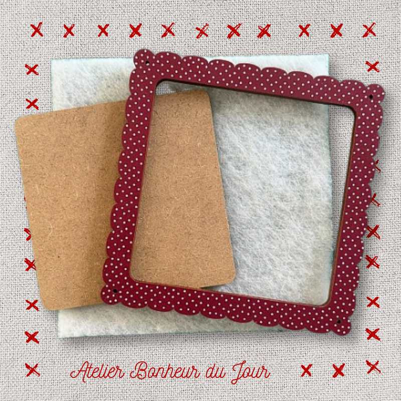 Polka dot frame "Dark purple cloud square" Atelier Bonheur du jour