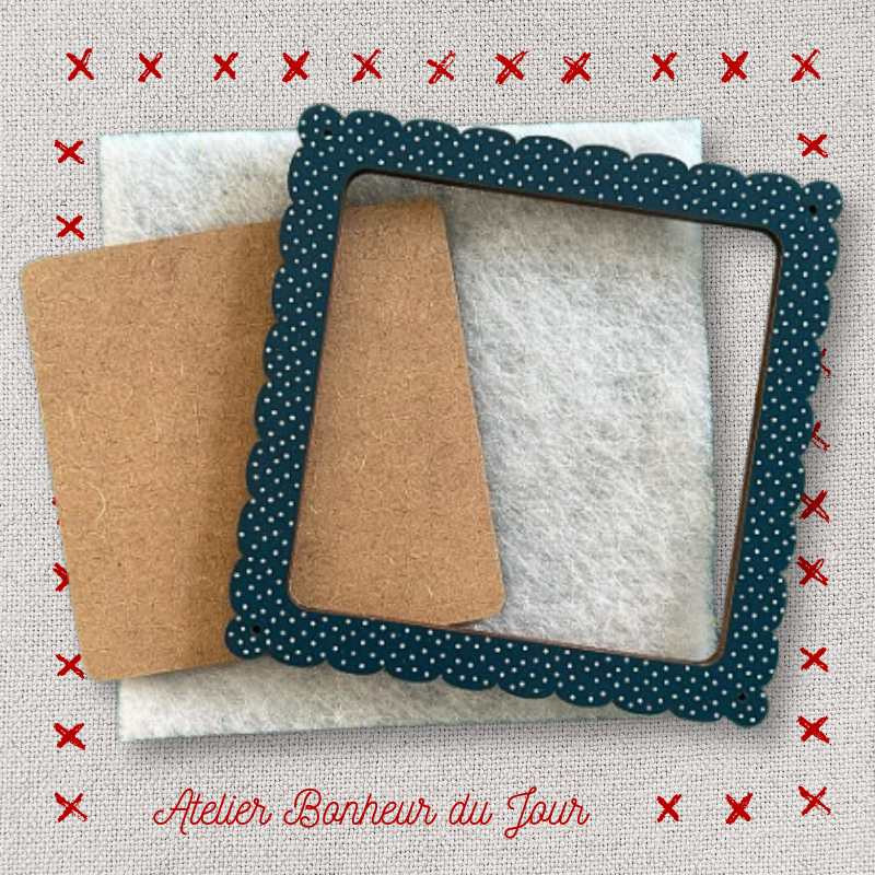 Polka dot frame "Dark blue square cloud" Atelier bonheur du jour
