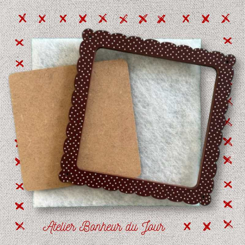Polka dot frame "Chocolate Square Cloud" Atelier Bonheur du jour