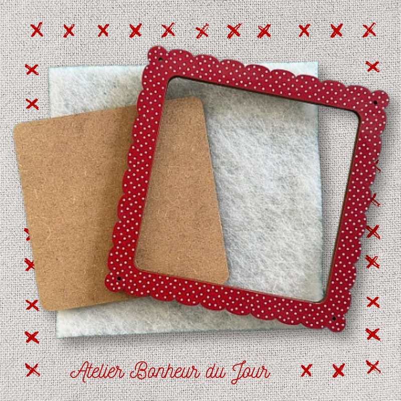 Polka dot frame "Red square cloud" Atelier Bonheur du jour