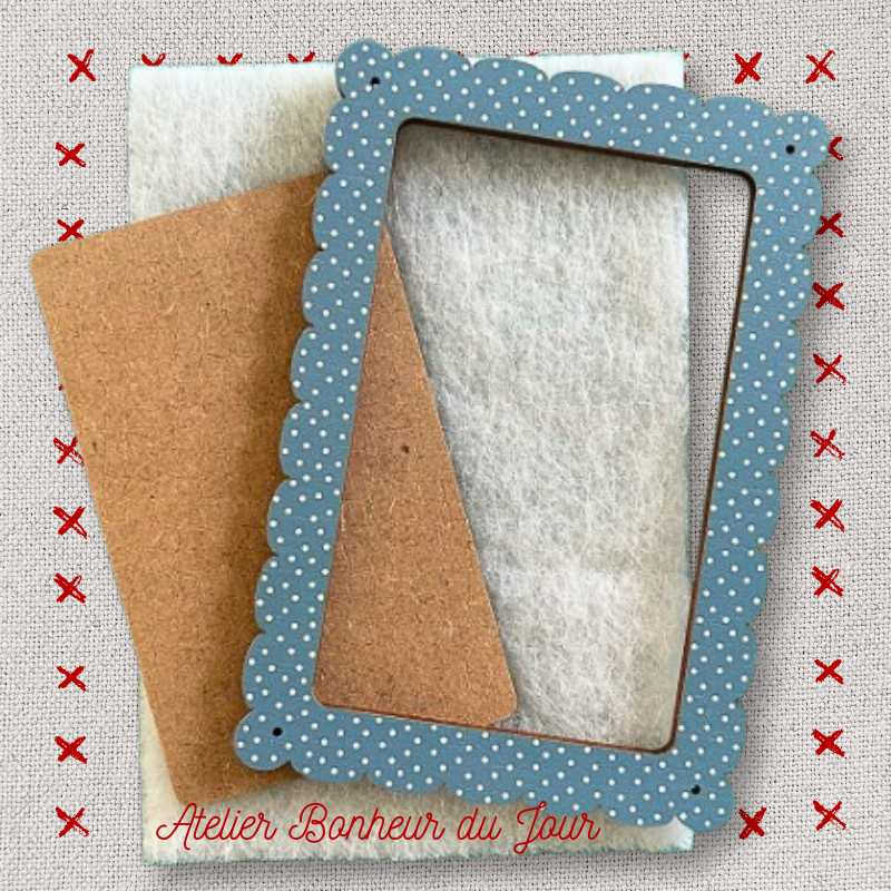 Cadre pois "Nuage rectangle Bleu" ATELIER Bonheur du jour