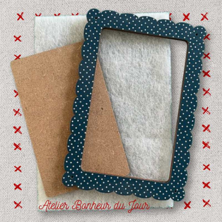 Polka dot frame "Dark blue rectangular cloud" Atelier Bonheur du jour