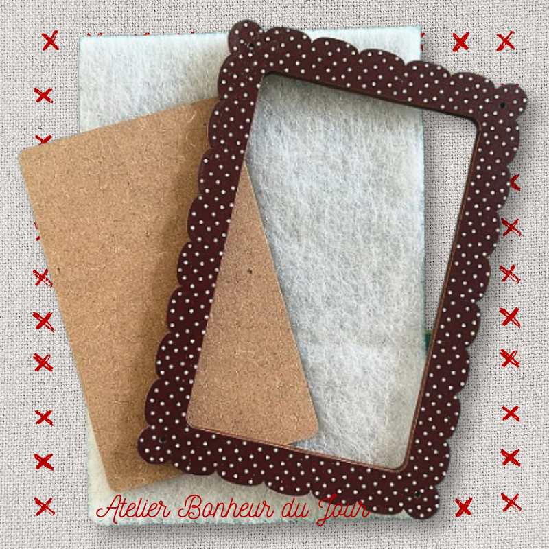 Polka dot frame "Chocolate rectangular cloud" Atelier Bonheur du jour