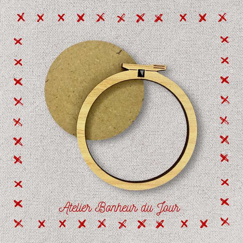 wooden Mini frame "embroidery hoop" Atelier Bonheur du Jour
