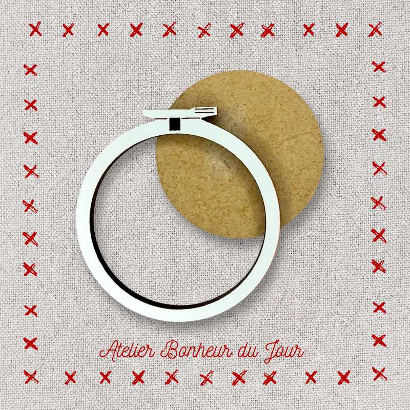 wooden Mini frame "embroidery hoop" Atelier Bonheur du Jour