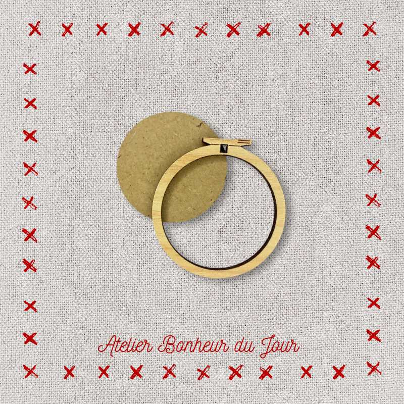 wooden Mini frame "embroidery hoop" Atelier Bonheur du Jour
