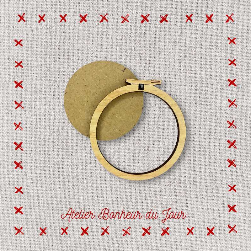 wooden Mini frame "embroidery hoop" Atelier Bonheur du Jour